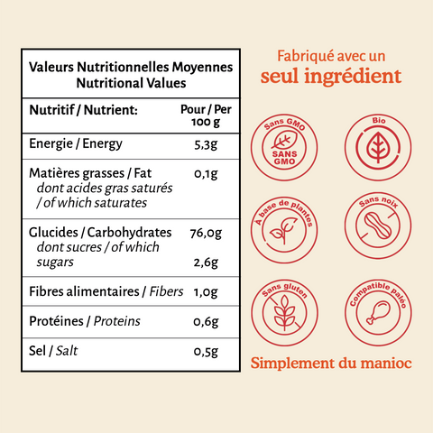 Farine de manioc biologique